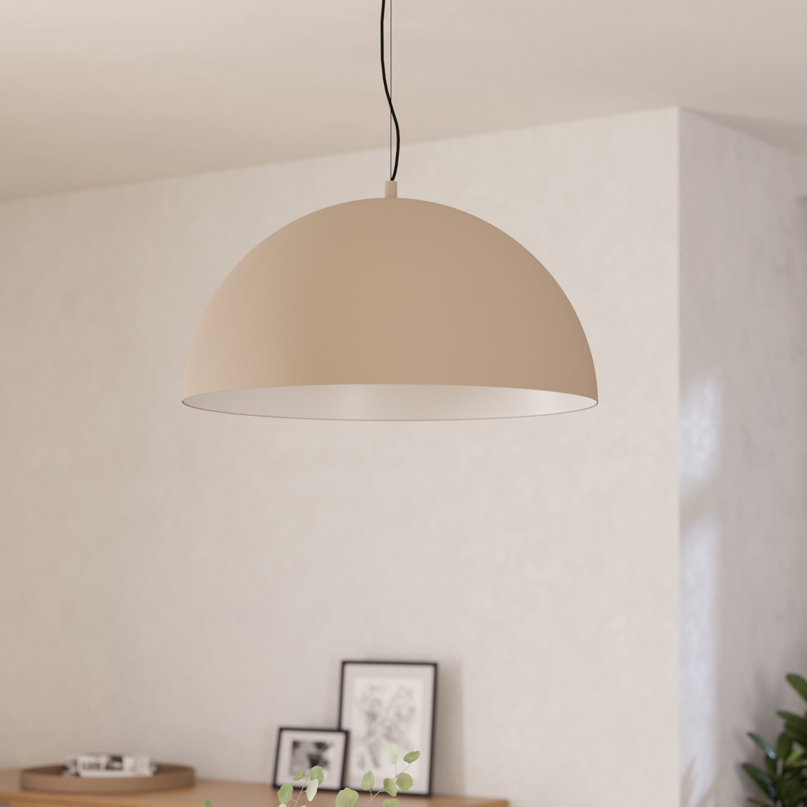 Gaetano 1 hänglampa, Ø 53 cm, sand/kräm, stål