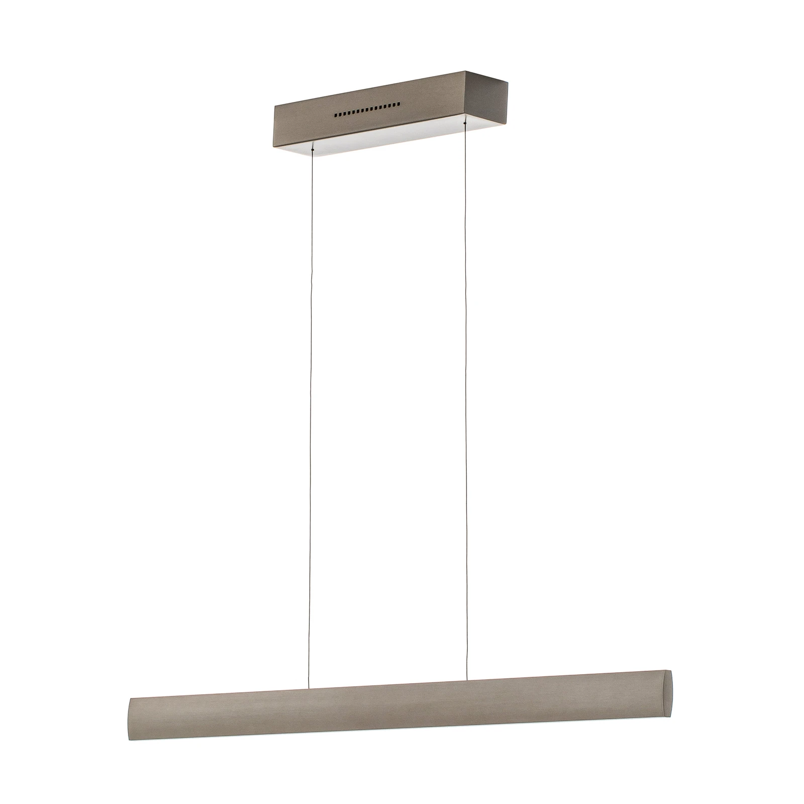 Candeeiro suspenso LED Runa, níquel, comprimento 92 cm