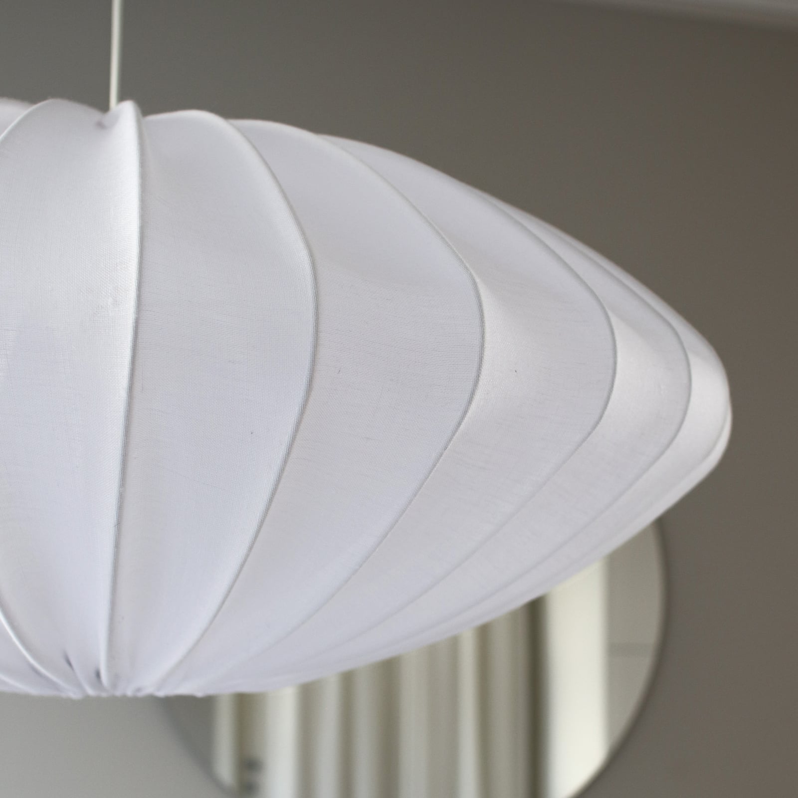 Lampion Ellipse, bijeli, Ø 80 cm, lan – Watt &amp; Veke