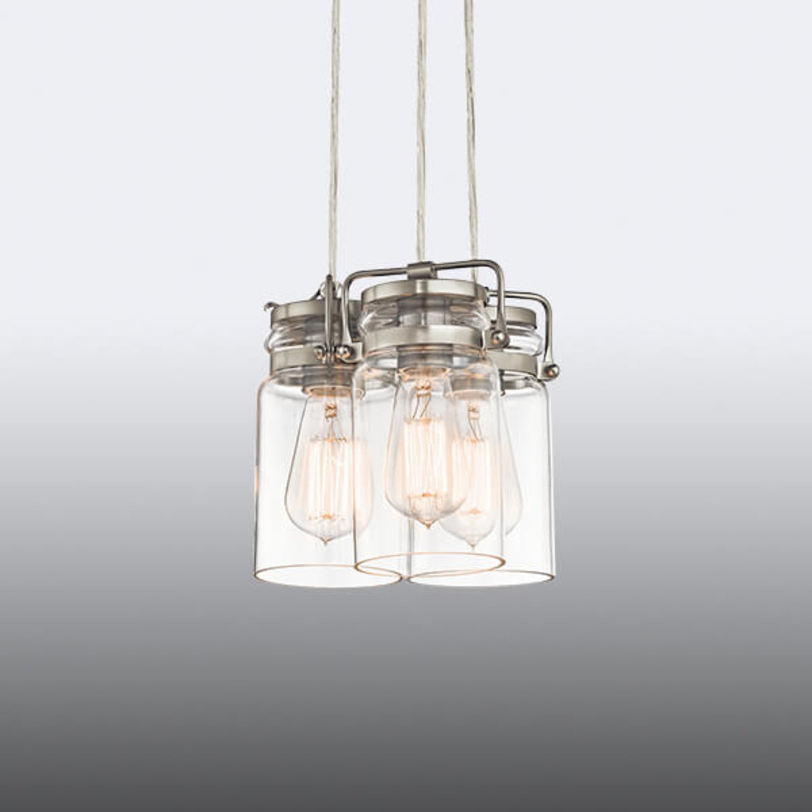 Brinley - three-bulb pendant light in a retro look