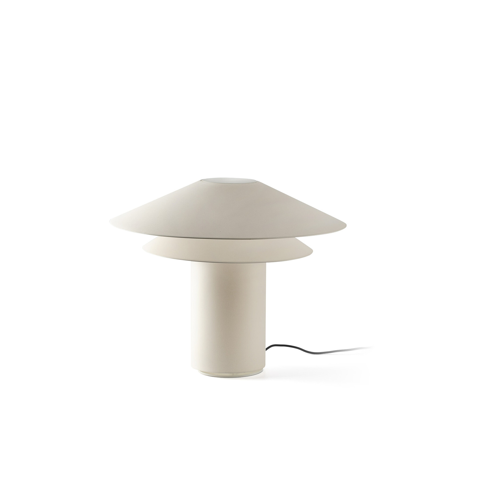 Shan bordlampe, beige, pergament/stål, høyde 48,5 cm