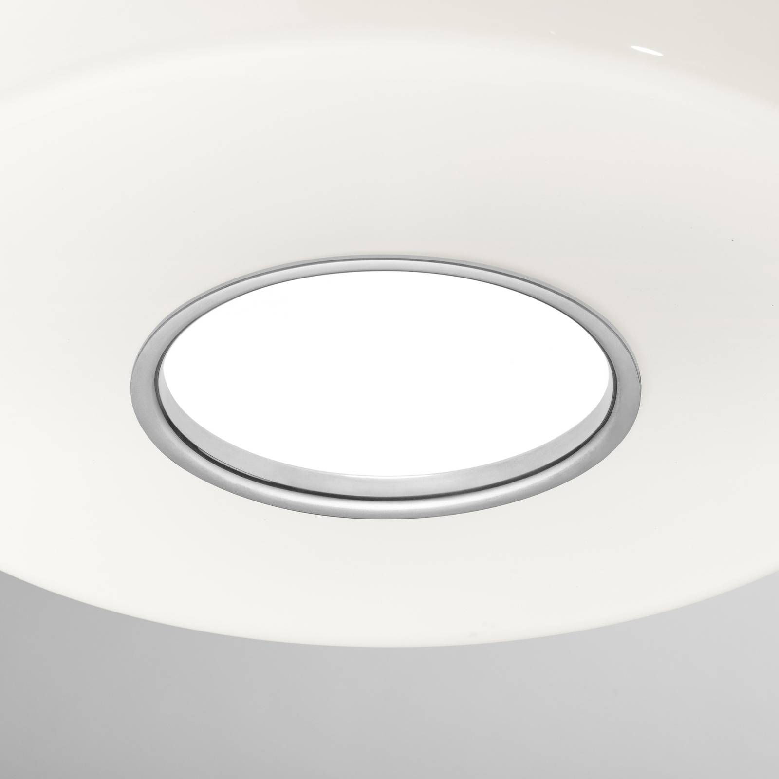 Lampa wisząca FLOS Bellhop Glass S2, kolor aluminium, Ø 45 cm