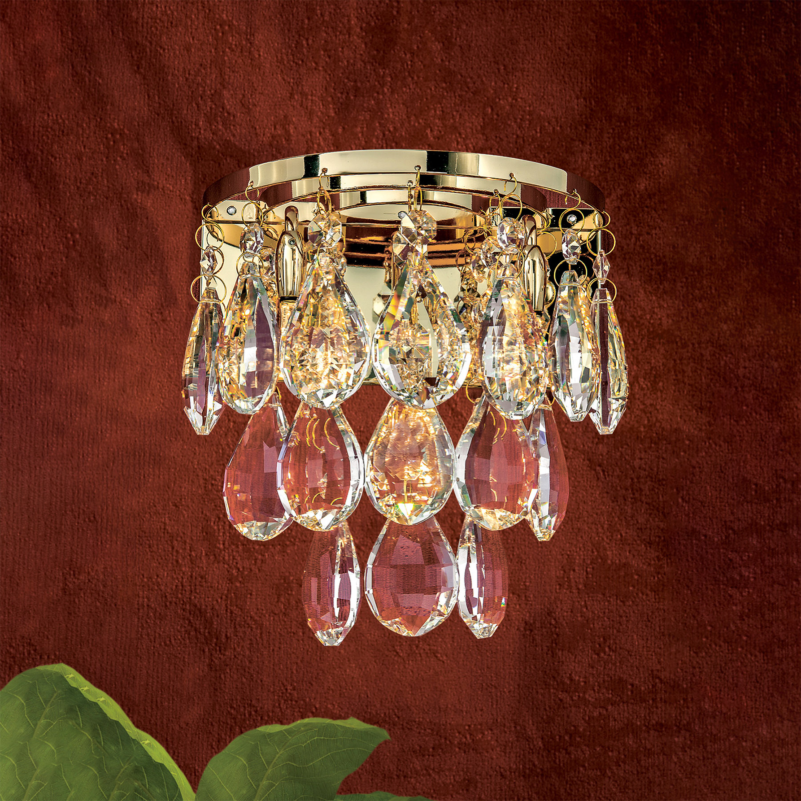 Celeste wall light with K9 crystals, gold