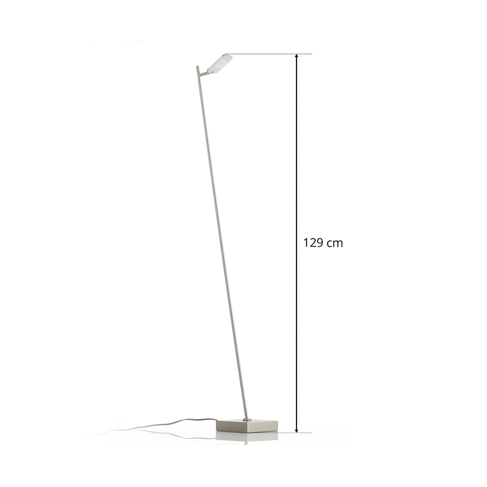 Block LED floor lamp, one-bulb, steel-coloured