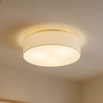 Lindby taklampe Sebatin, Ø 50 cm, kremhvit, stoff, E27