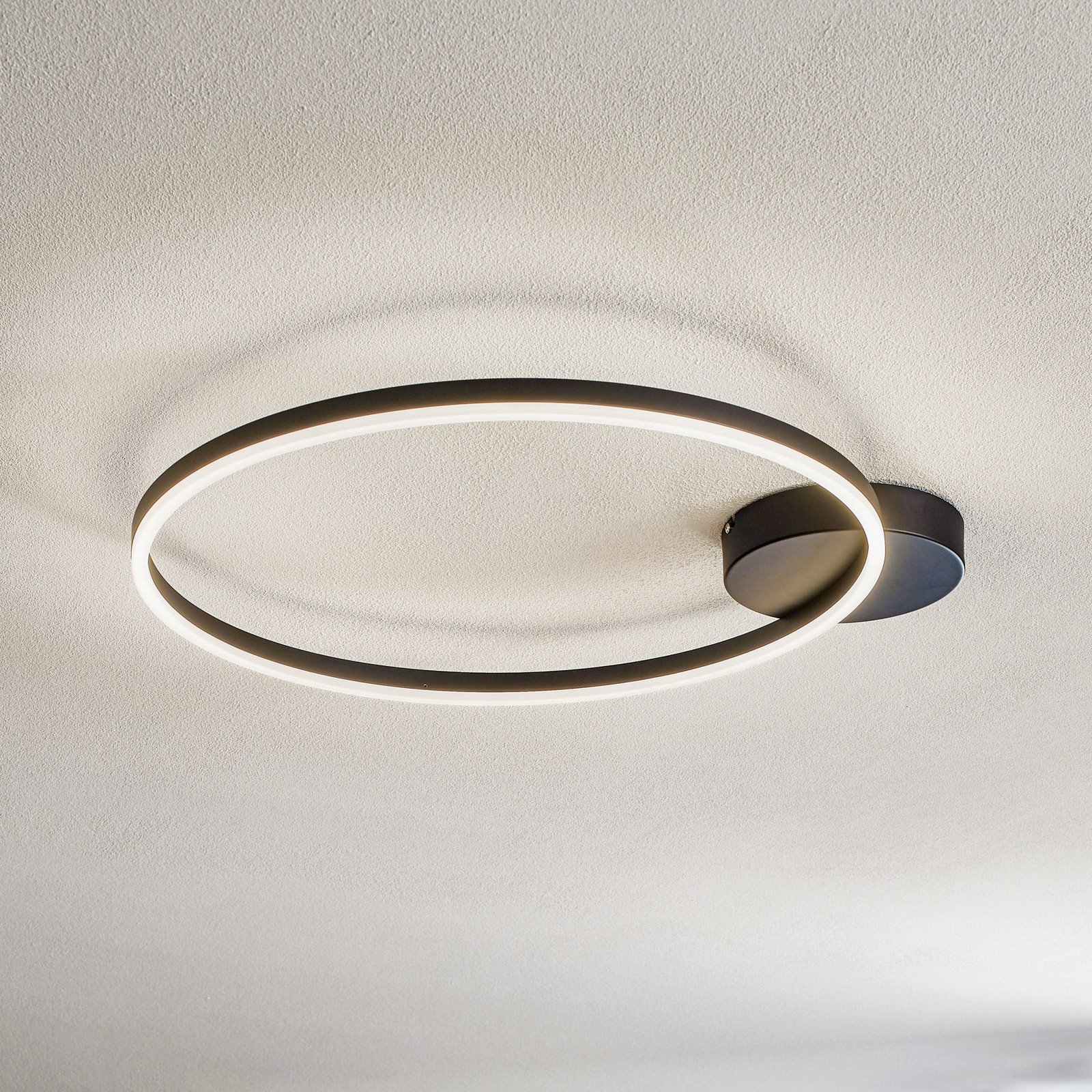 Fabas Luce Plafonieră LED Giotto 1 bec negru - Camera de zi / sufragerie - modern - Metal