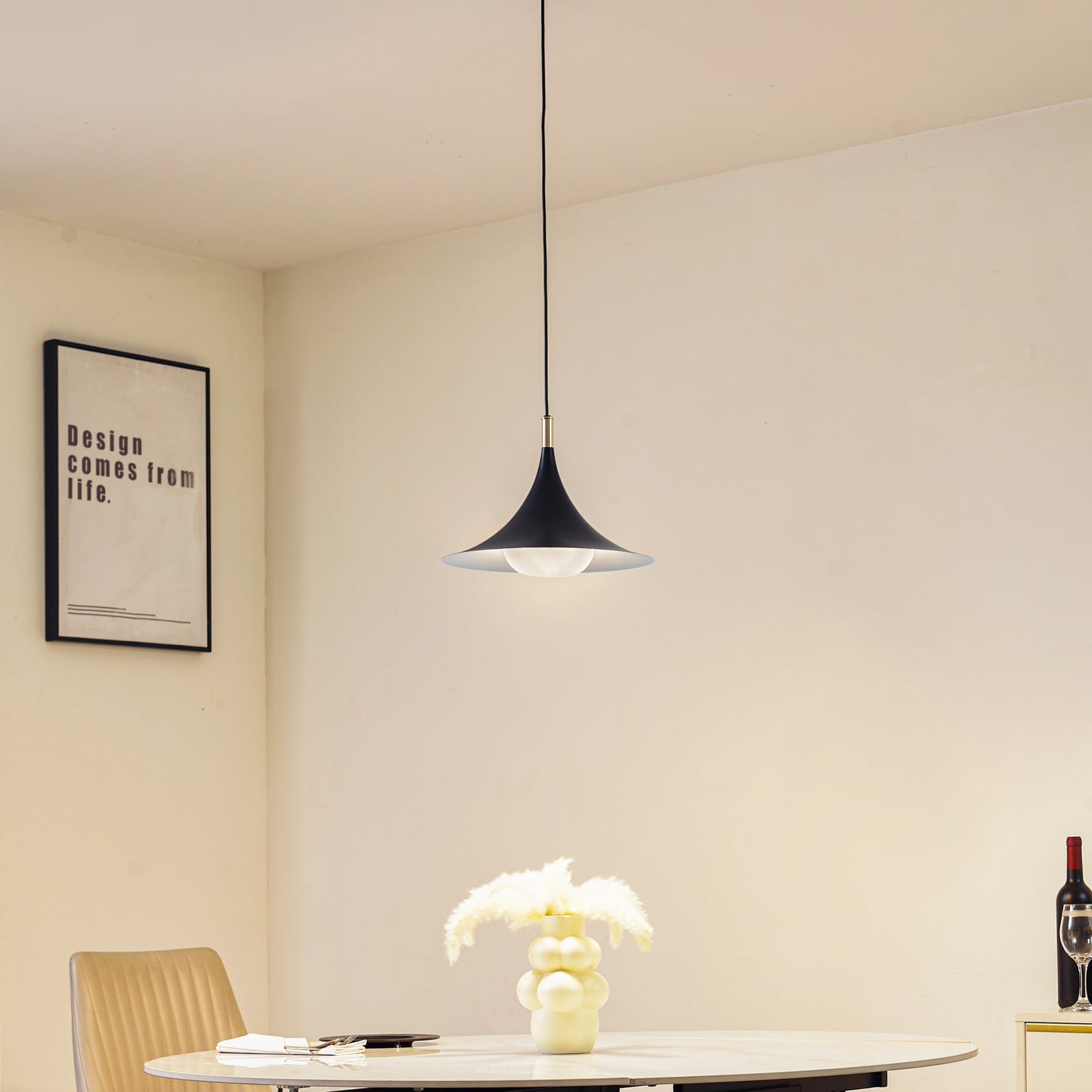 Lindby lampă suspendată Jarl negru metal Ø 35 cm G9 - Camera de zi / sufragerie - modern