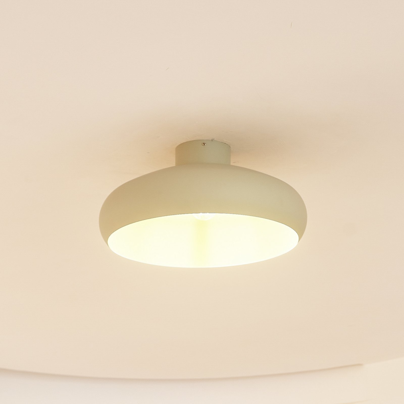 Lindby Elover ceiling light, light green, Ø 45 cm, iron