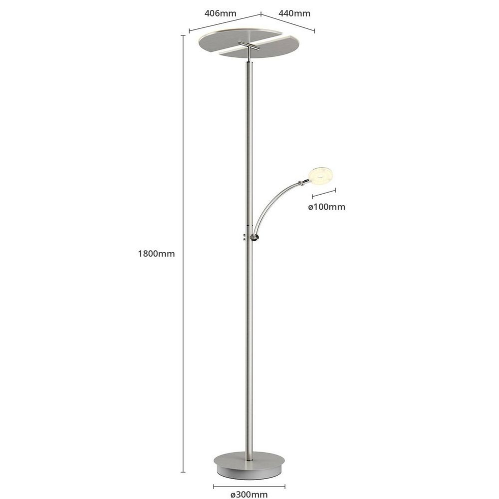 Anniki LED Lampadar Nickel - Lucande