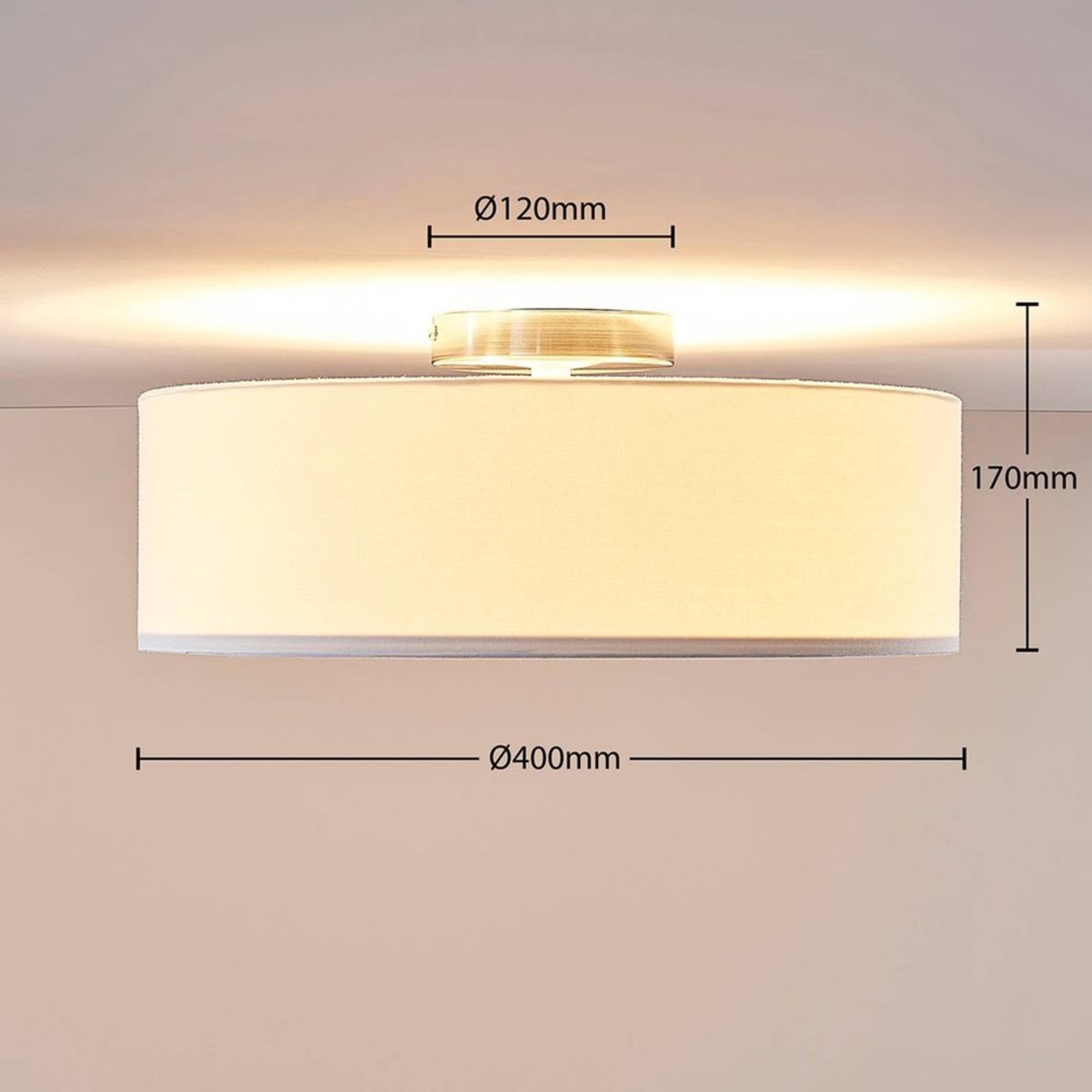 Sebatin Stropné Lampa Ø40 White/Nickel - Lindby