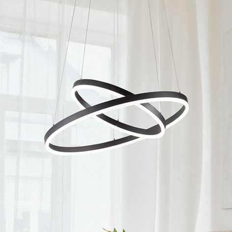 LED-pendellampe Giotto, 2 lyskilder, svart