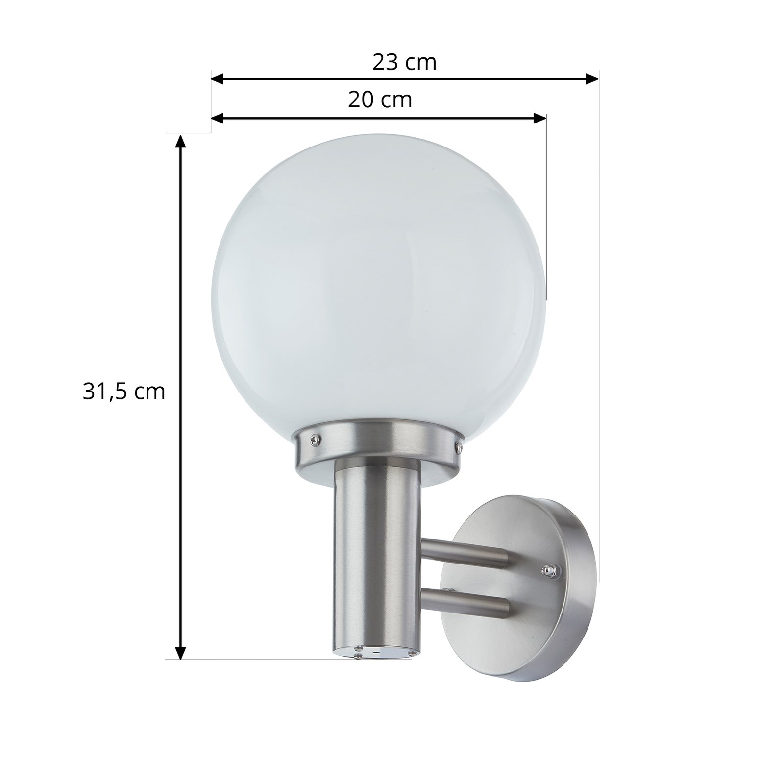 Nada Candeeiro de Parede Exterior Stainless Steel - Lindby