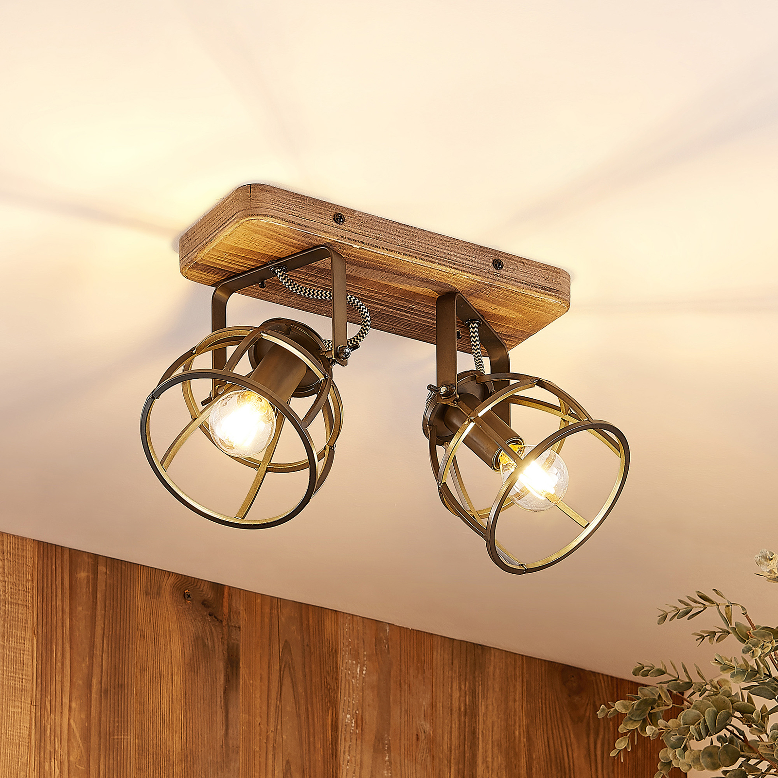 Lindby Rutger spot pour plafond, à 2 lampes