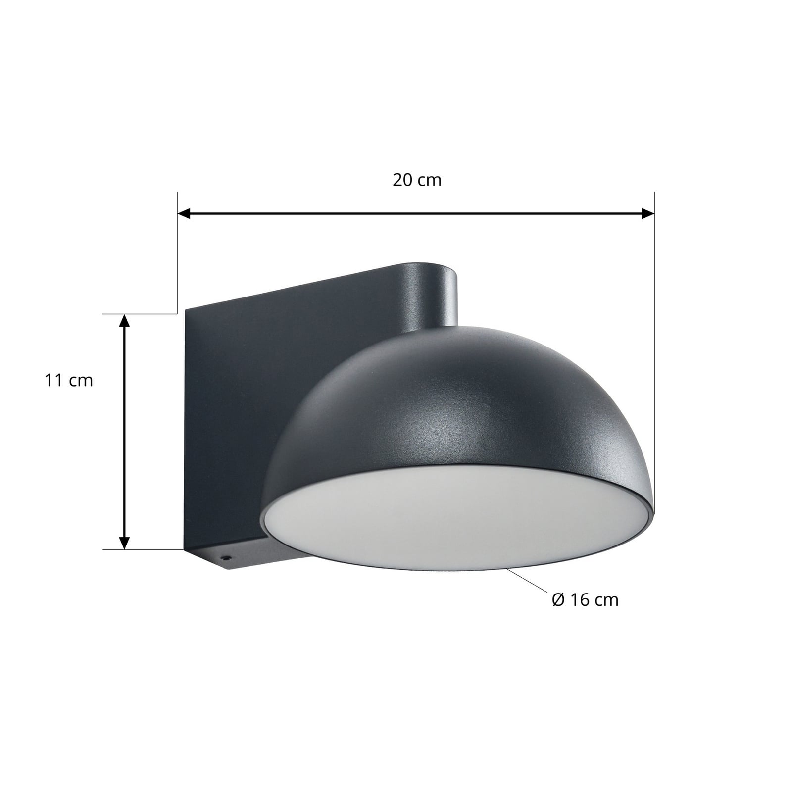 Velira LED buiten wandlamp, metaal, IP54, zwart - Lucande