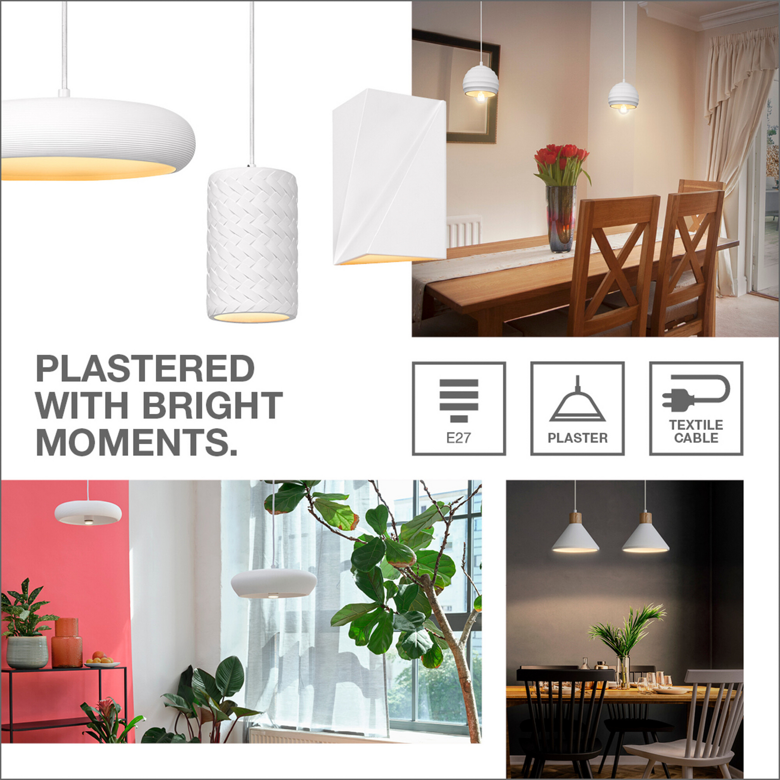 Lampada a sospensione OSRAM Decor Plaster Pure, gesso, Ø 30 cm,  E27