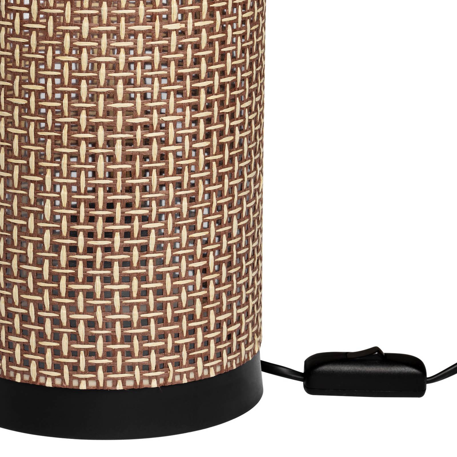 Tischleuchte Tina, braun gemustert, zylindrisch, Ø 14 cm günstig online kaufen