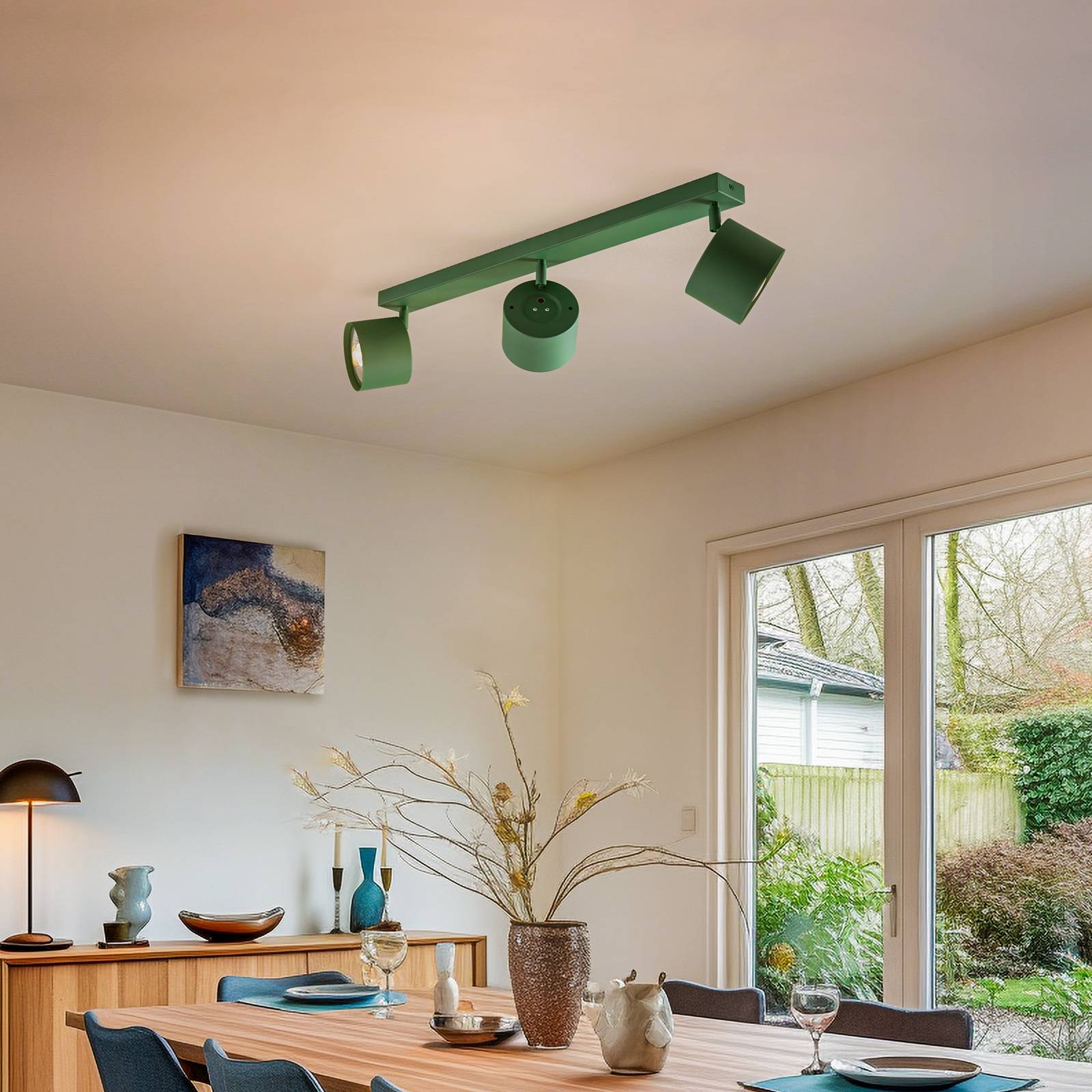 argon spot pour plafond chloe réglable à 3 lampes, vert