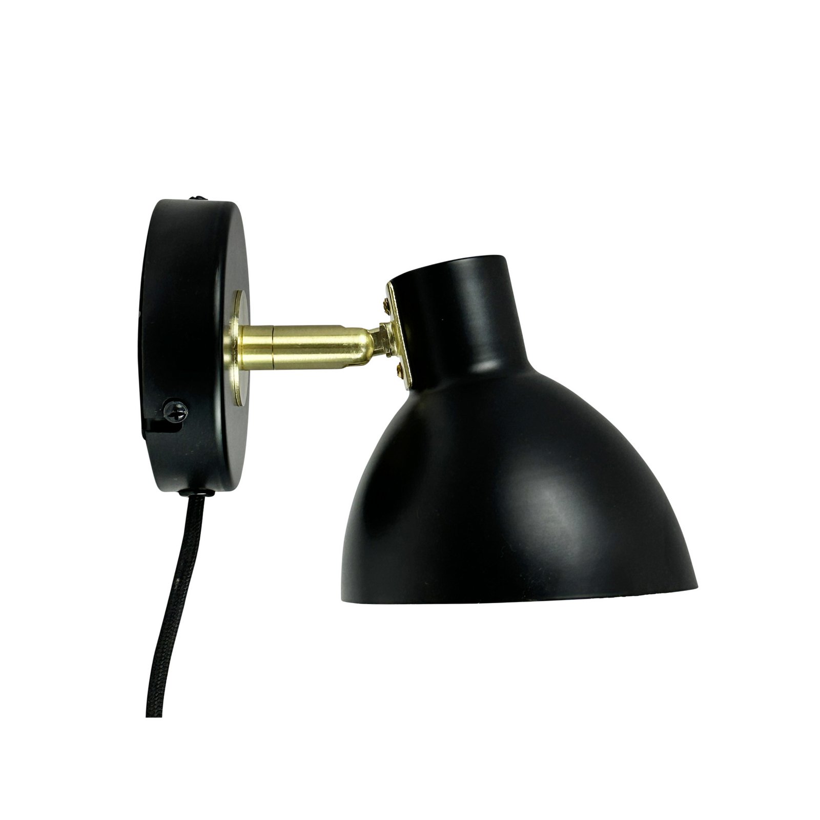 Dyberg Larsen Wandlampe Lilje, schwarz, Ø 16 cm, Metall