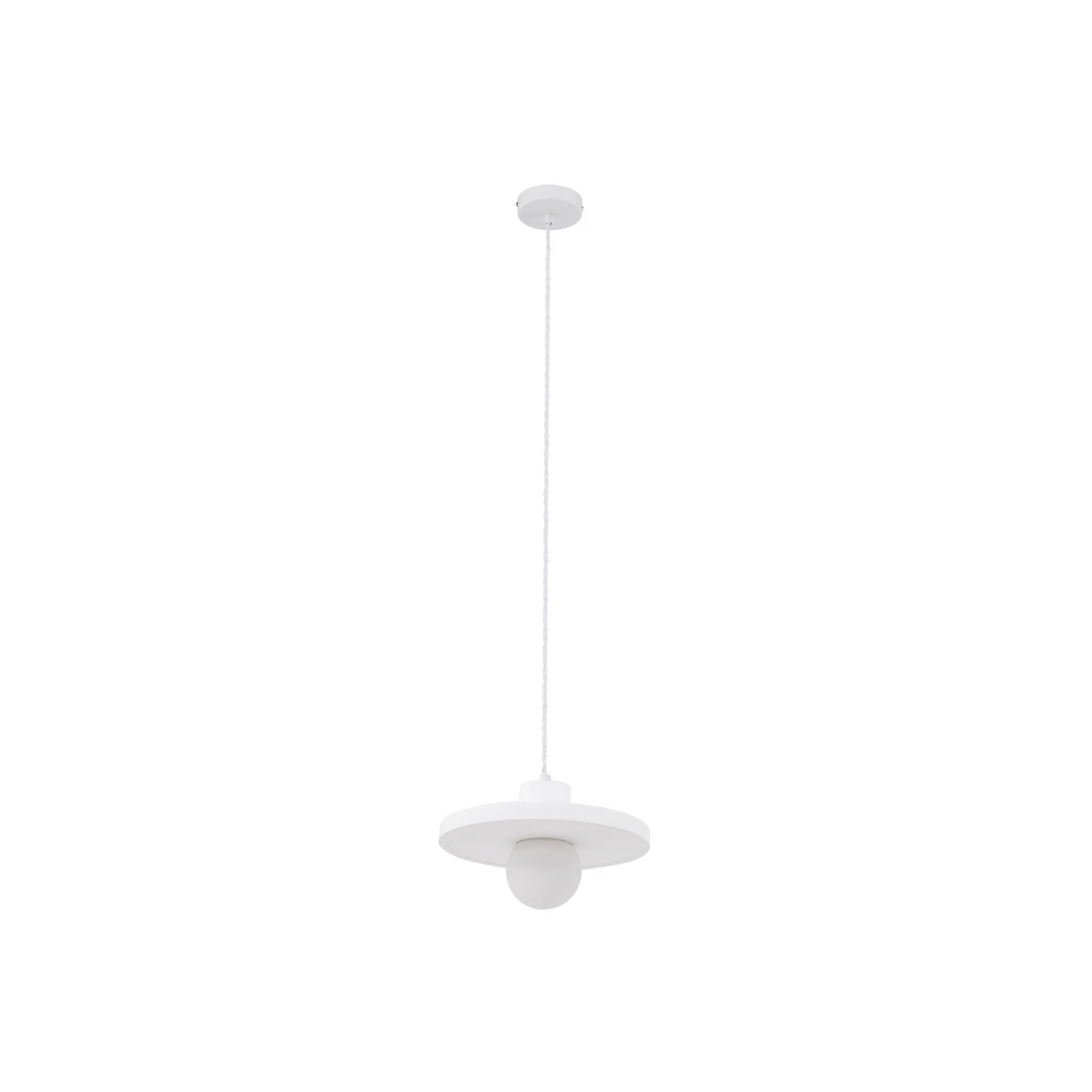 Lindby Κρεμαστό φωτιστικό Nielson, Ø 28 cm, λευκό, γύψος