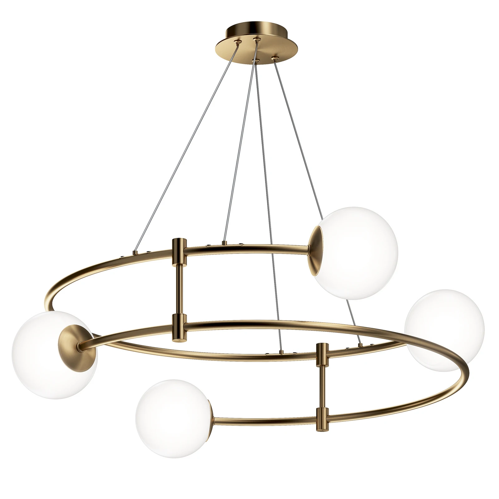 Maytoni Balance suspension, à 4 lampes, dorée