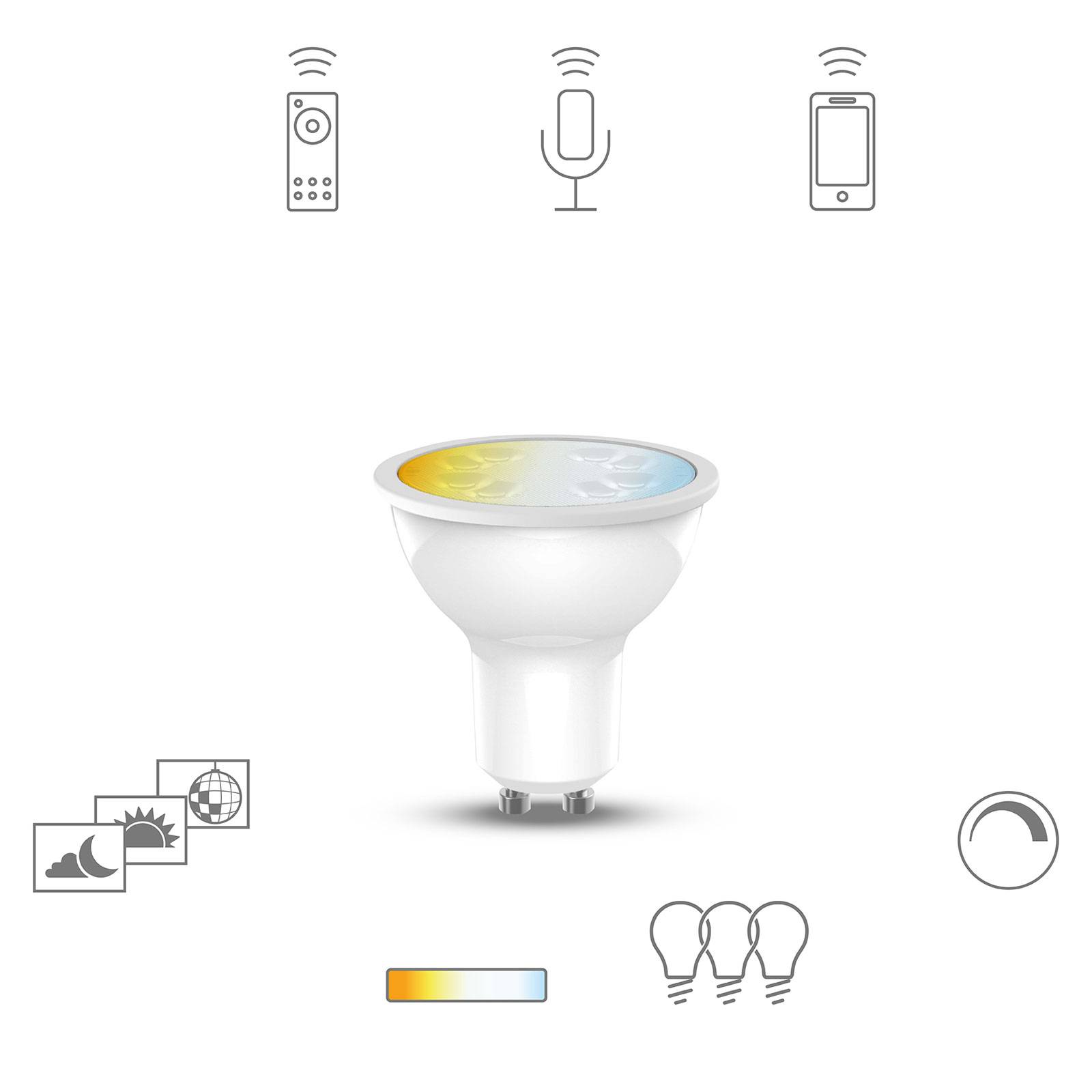 Müller Licht tint white LED-lampa GU10 5,1 W CCT