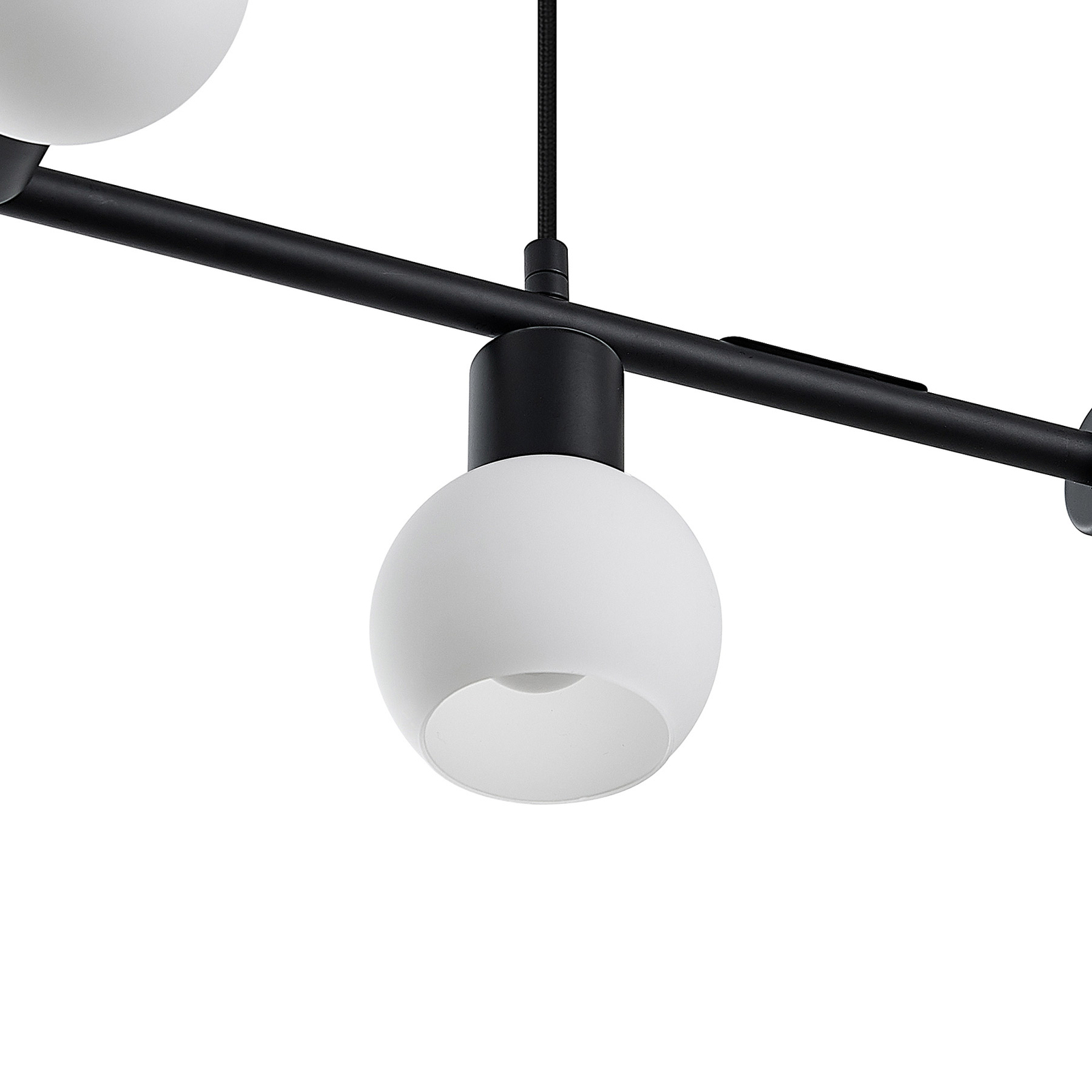 Lindby Biscala suspension LED noir/opale