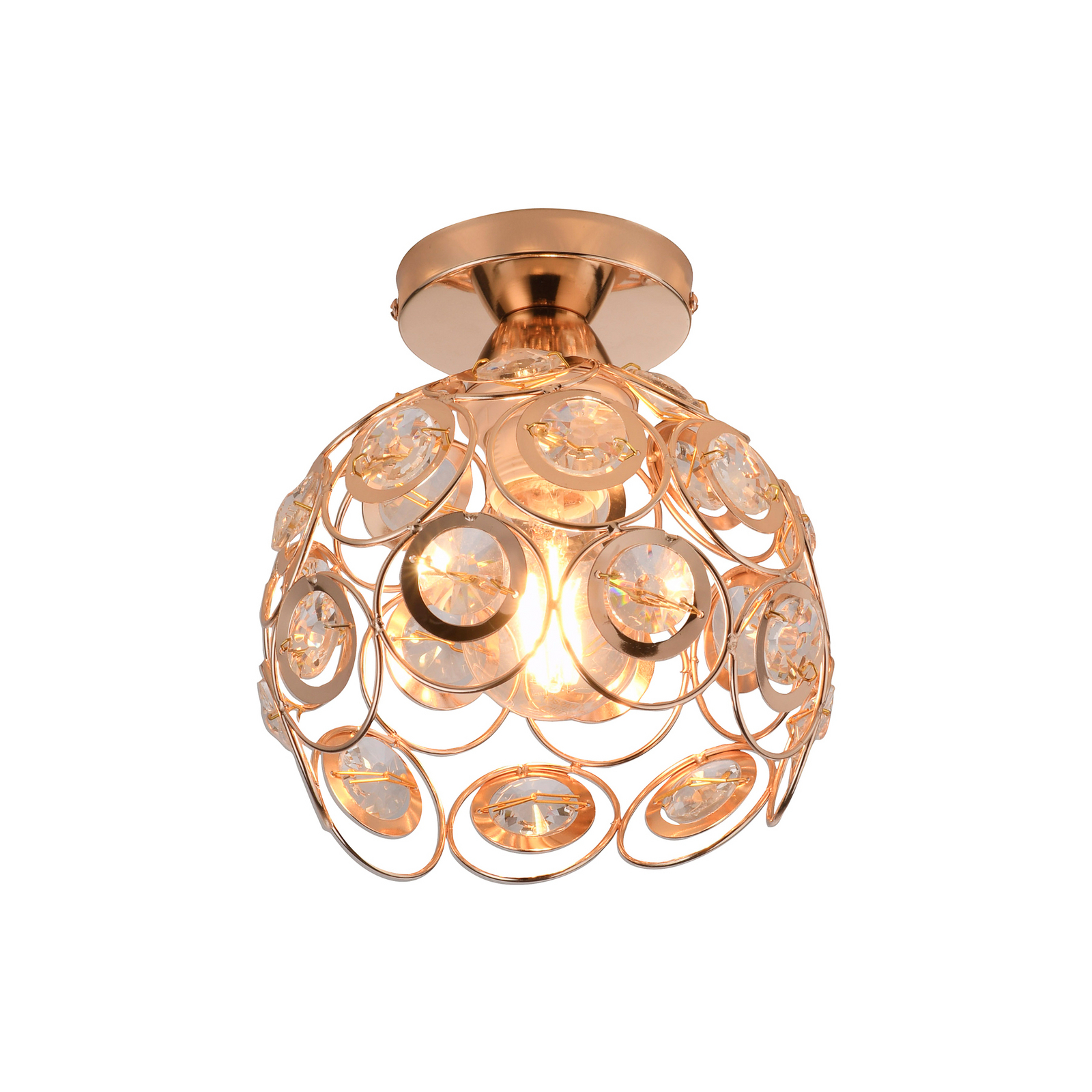 Loftlampe Tilly, guldfarvet, jern, Ø 18,5 cm, E27