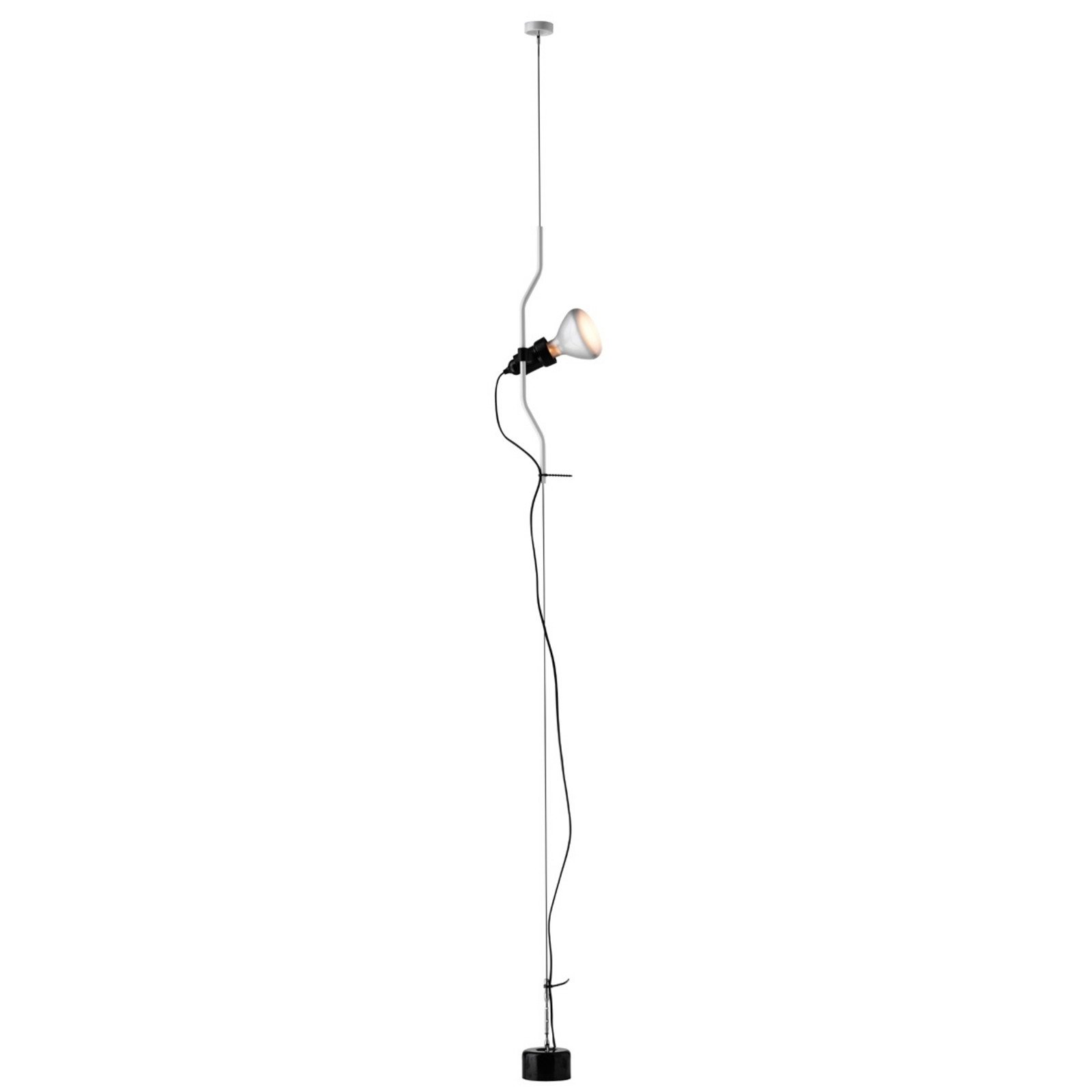 FLOS Parentesi - lampă suspendată verticală albă - Camera de zi / sufragerie - design - negru - Metal