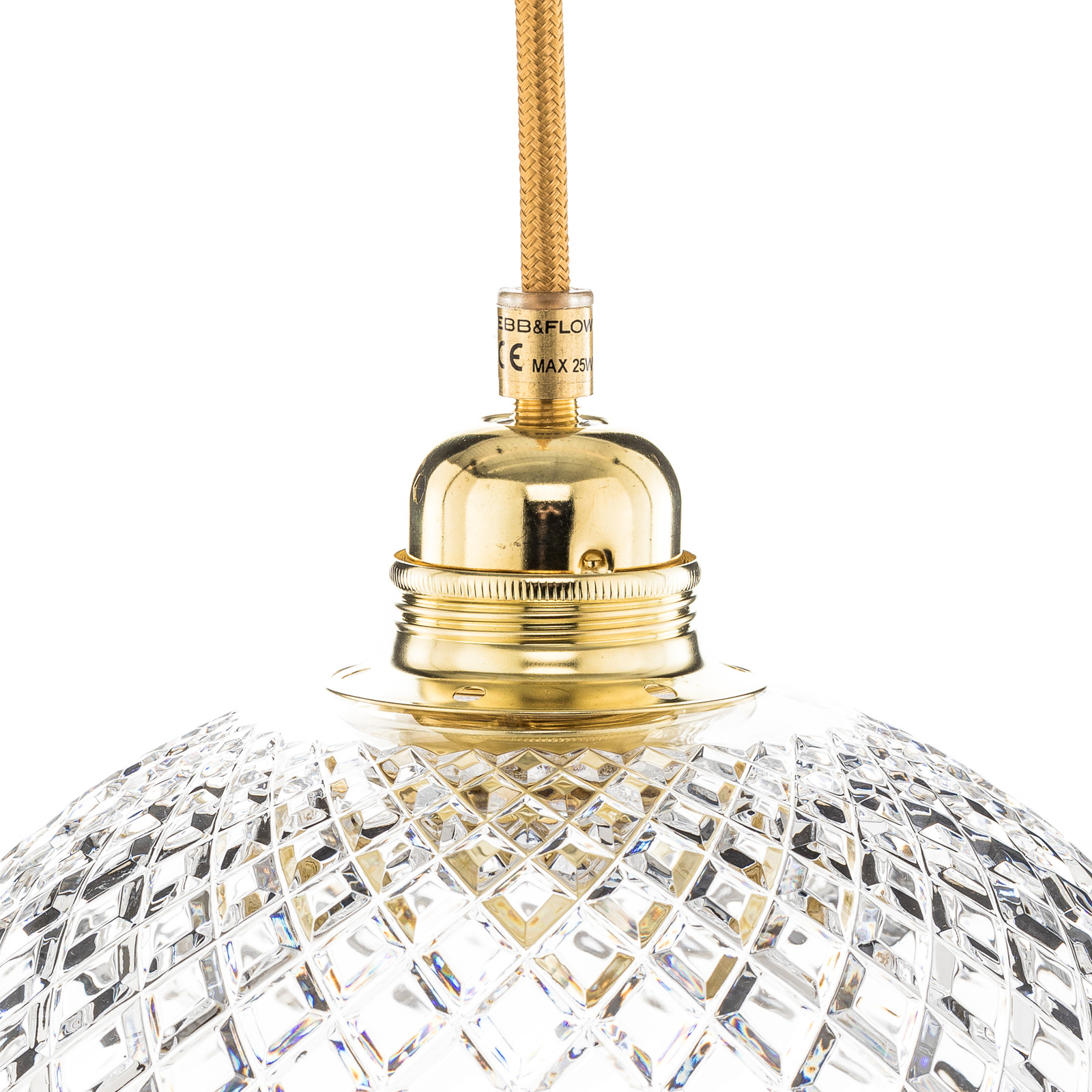 EBB & FLOW Rowan závesná lampa, zlatá Ø 22 cm