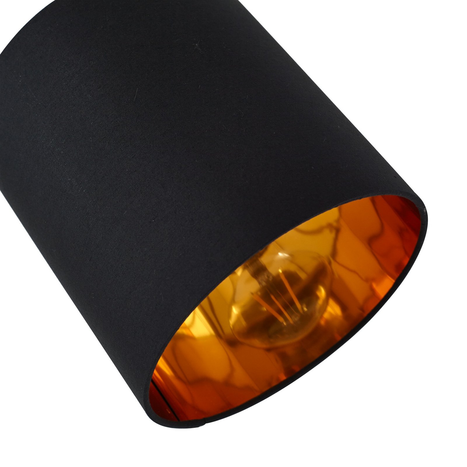 Lindby lampe sur pied Nanika, noir/or, 202 cm, E27, 3 lampes