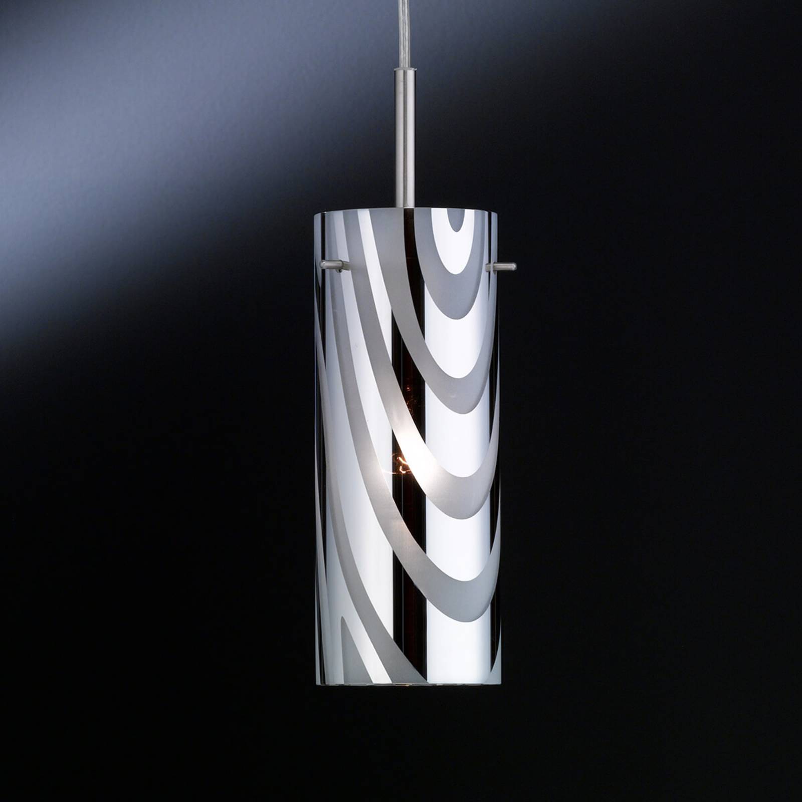Wofi Collage single hanging light, for Living / Dining Room, Glass metal, E27, 60 W, energy efficiency: A++, H: 26 cm