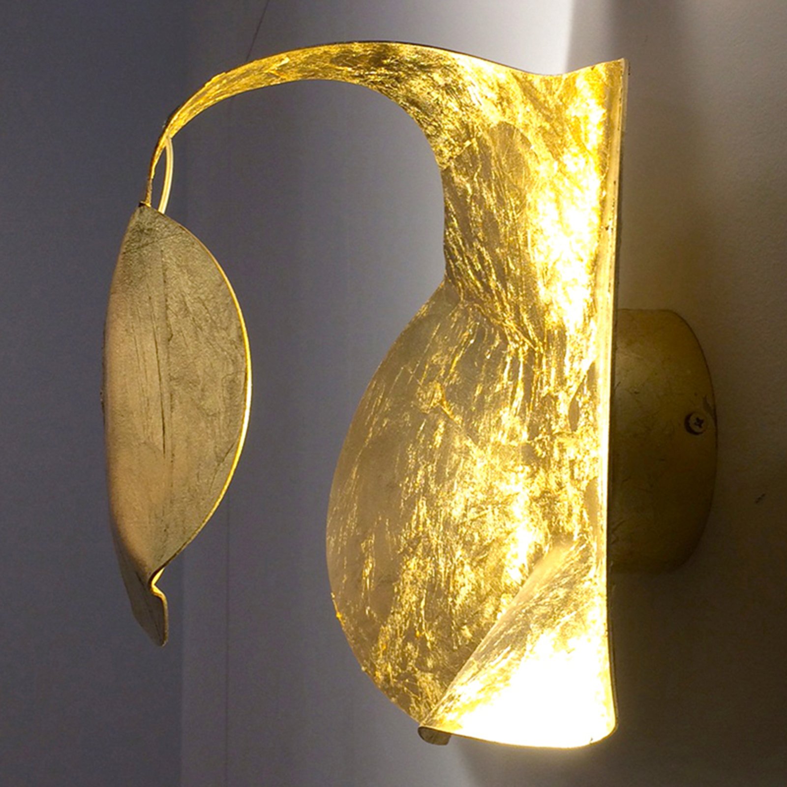 Designerska lampa ścienna LED Gi.Gi, 40 cm, złota