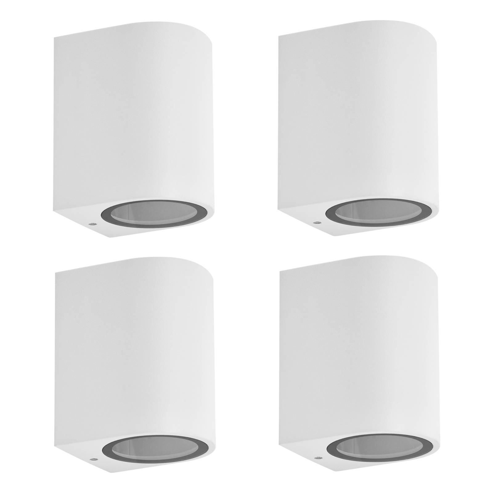 Prios applique d’extérieur Tetje blanc rond 10 cm set de 4 pièces