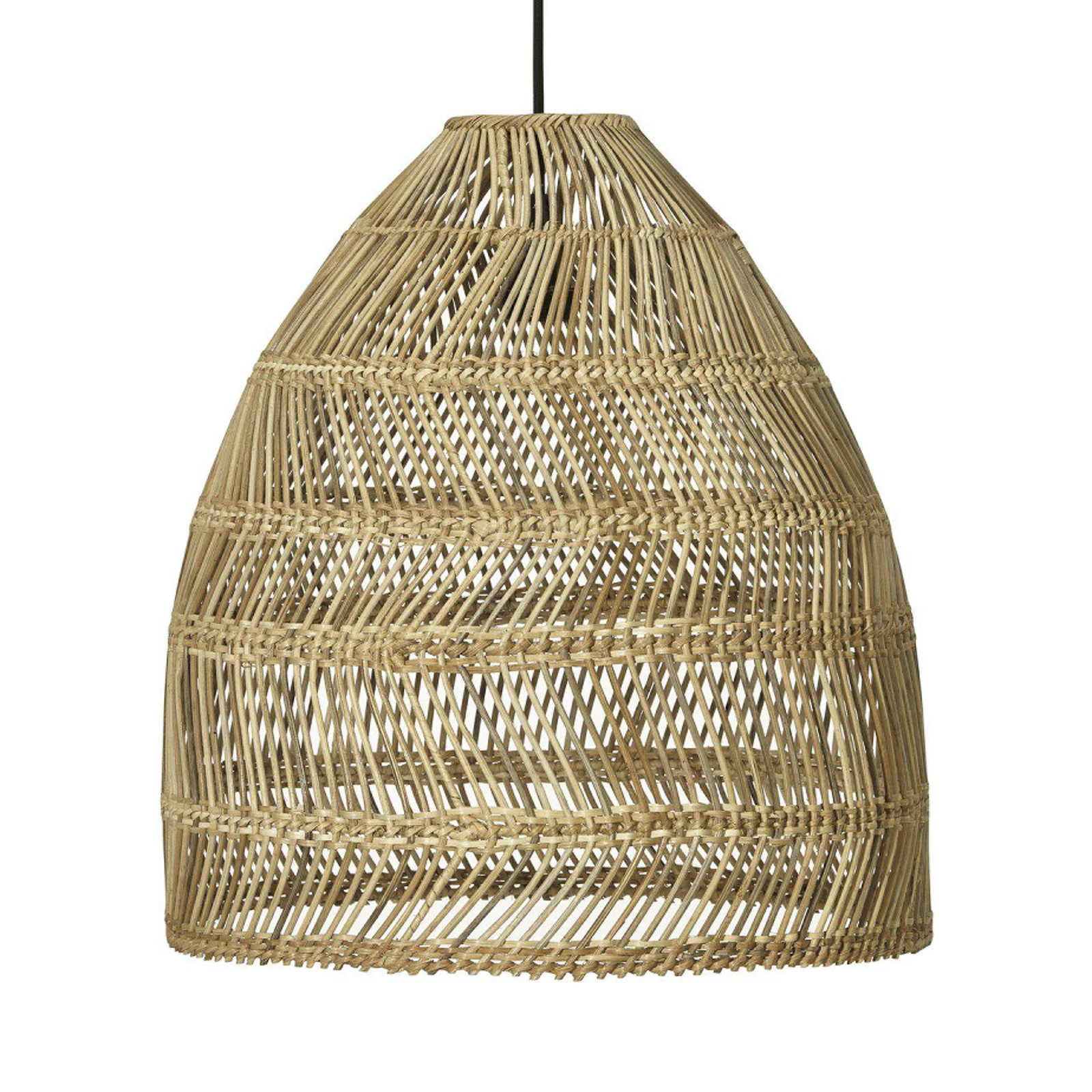 PR Home Εξωτερική κρεμαστή λάμπα Maja, ρατάν, Ø 53 cm, βύσμα, IP44