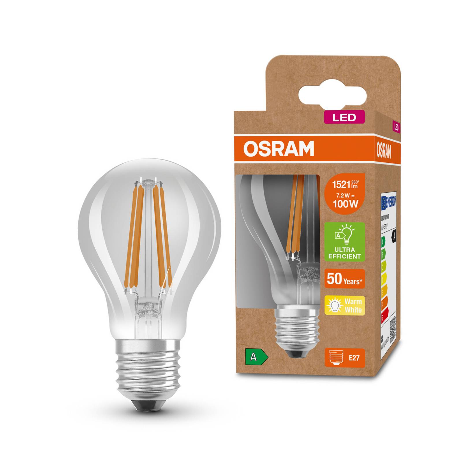 OSRAM żarówka LED E27 A60 7,2W 1.521lm 3 000 K