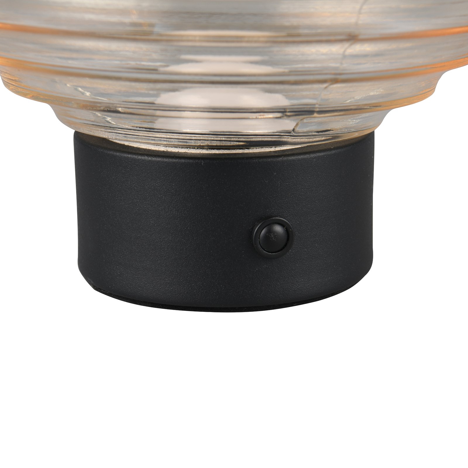 Earl LED tafellamp, zwart/oranje, hoogte 14,5 cm, glas