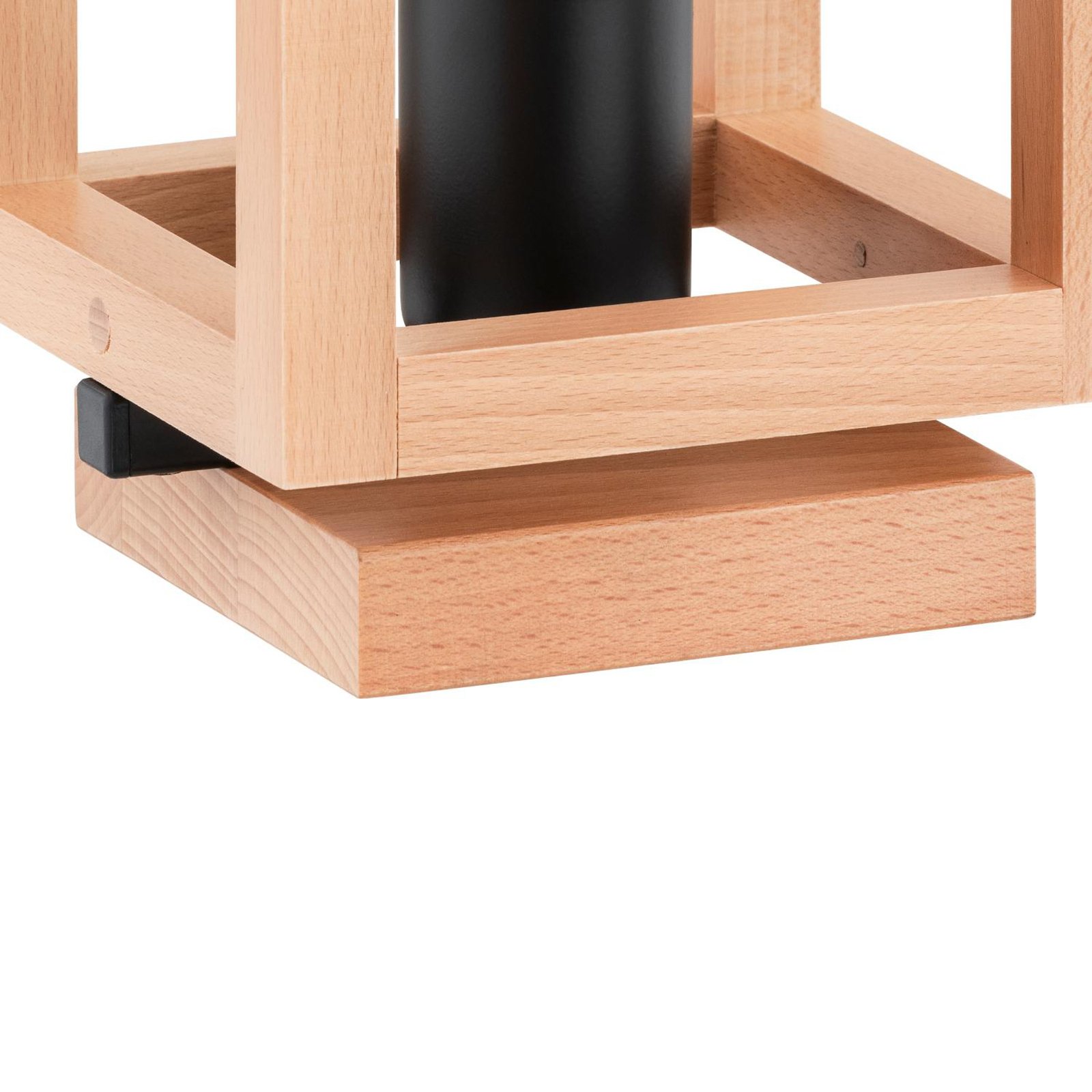 Candeeiro de mesa Pako, forma de gaiola, cubo, madeira, 16 x 16 x 25 cm