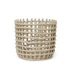 ferm LIVING Keramikkurv, rund, Ø 23,5 cm, beige, keramikk