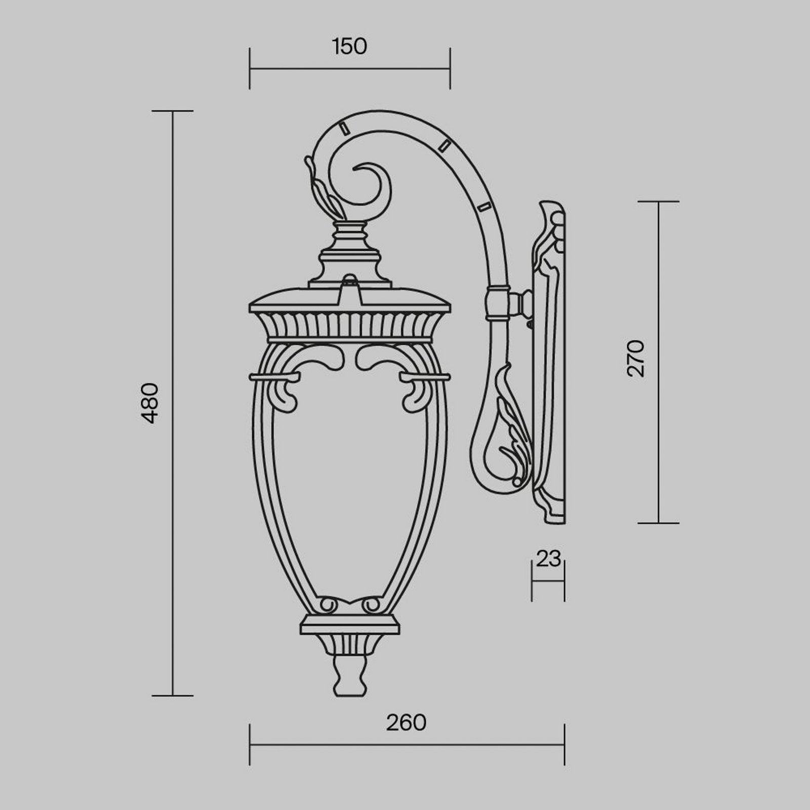 Maytoni Fleur applique d’extérieur, bronze