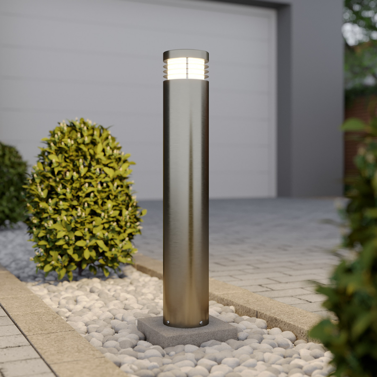 Borne lumineuse Caramia - Acier inoxydable - Résistante eau de mer - Éclairage 360°