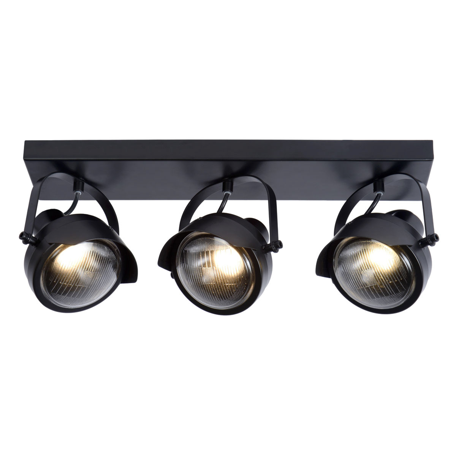 Cicleta ceiling spotlight, black, three-bulb