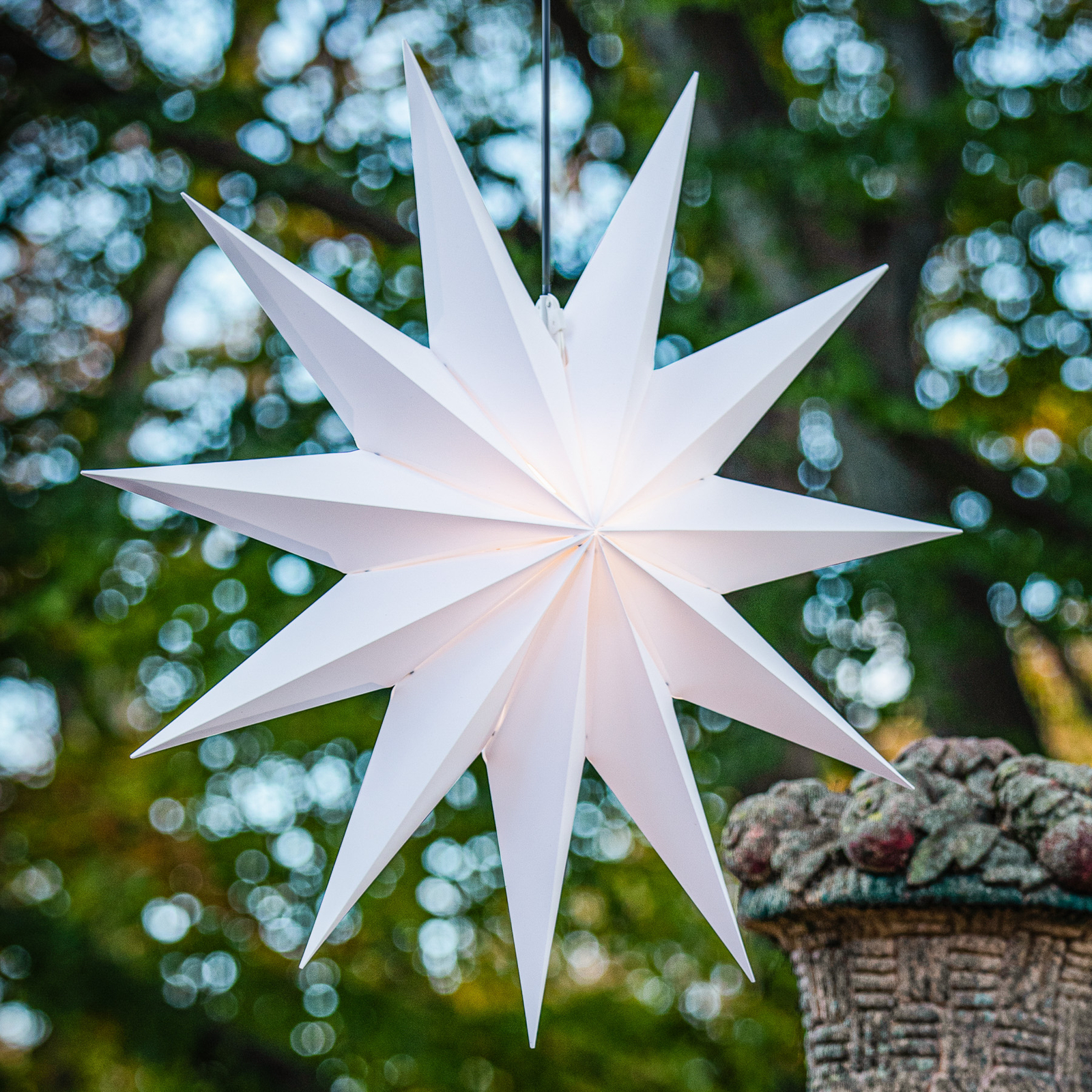 Stjerne Jumbo, utendørs, 11 tagger, Ø 100 cm, hvit