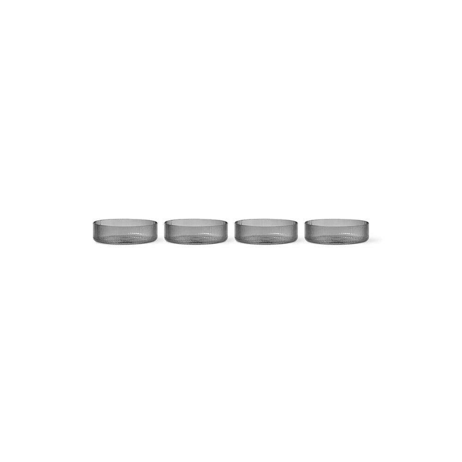 Ripple Serving Bowls Set of 4 Smoked Grey - Ferm Living