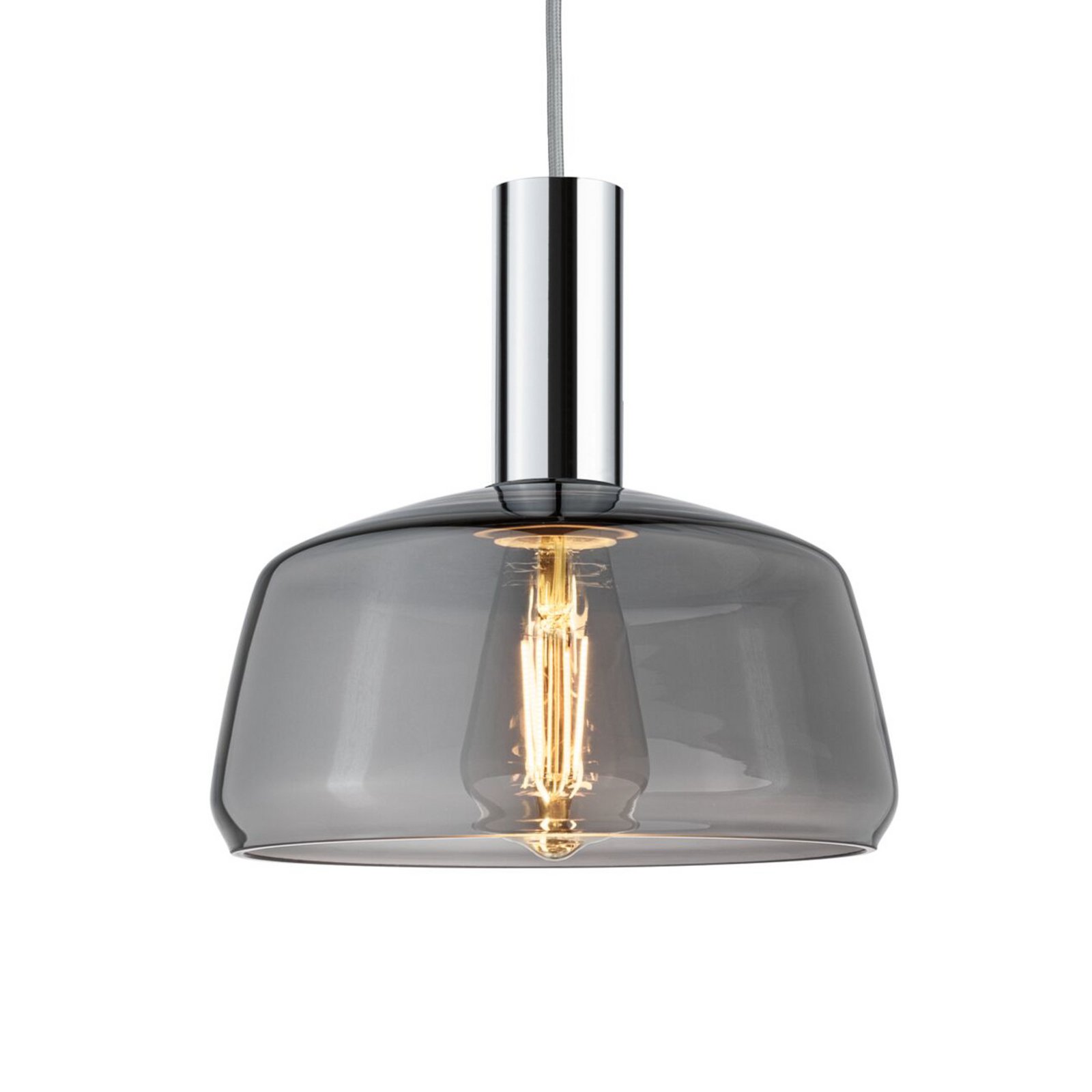 Paulmann URail-lampenkap Neila 2Easy, Ø 23 cm, rookglas