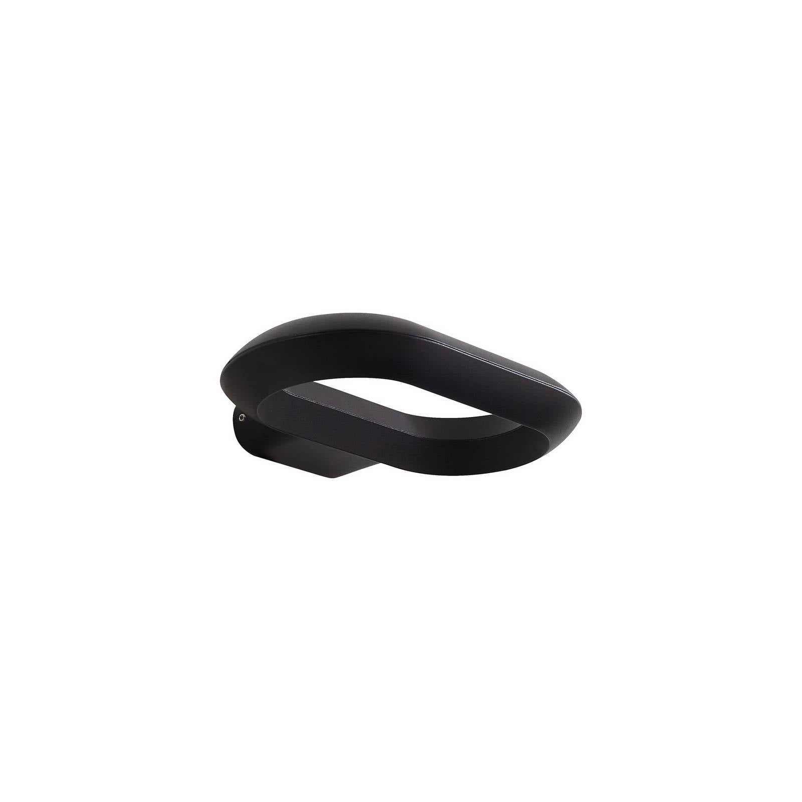 Lucande LED-Außenwandleuchte LOOP, schwarz, IP44, Metall