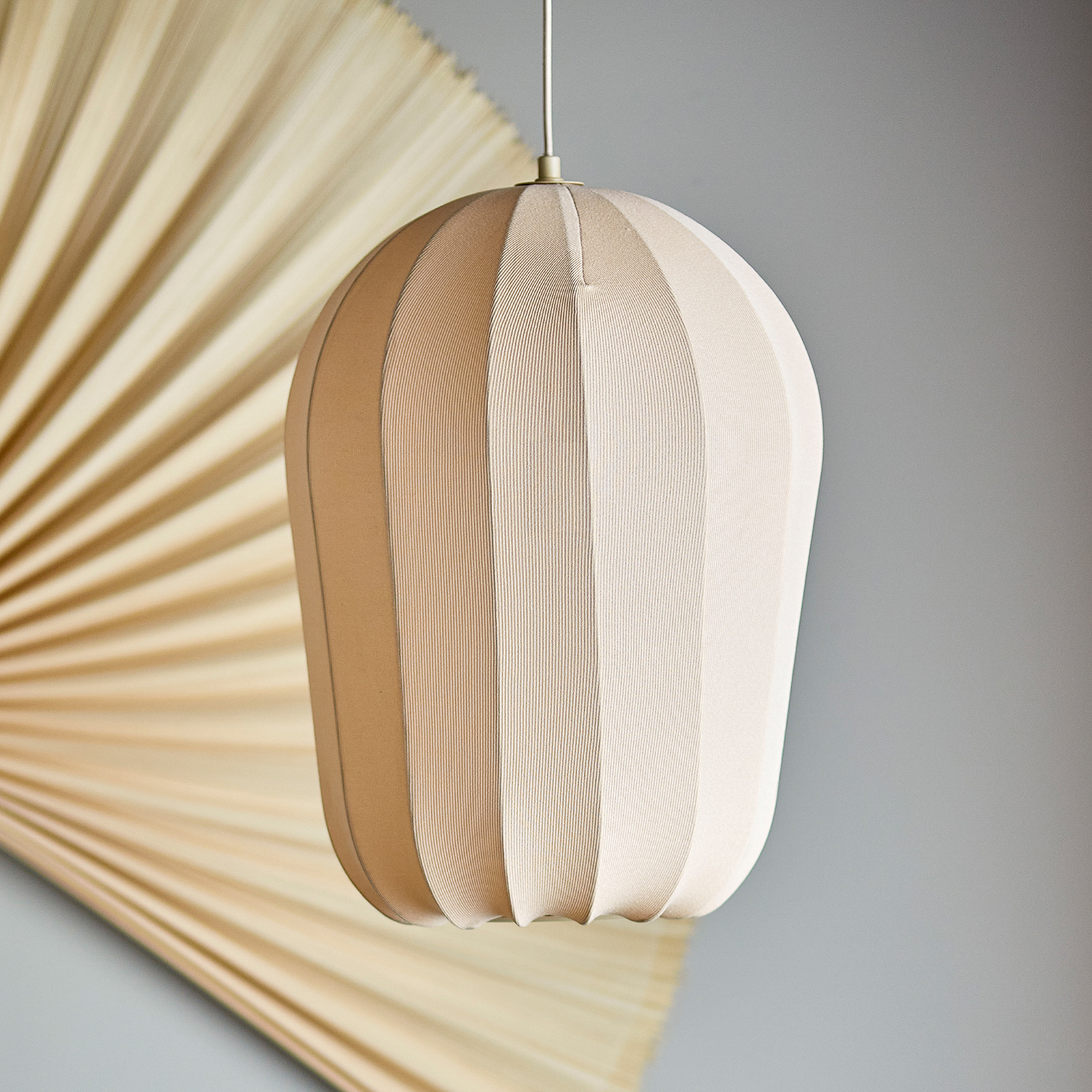 Suspension Naluna, crème, Ø 42 cm, tissu, E27 - Bloomingville