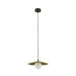 Závěsné světlo 2597, olivově zelené, Ø 29 cm, keramika/sklo, G9