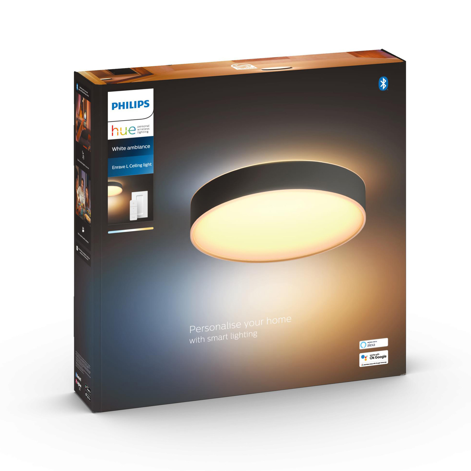 Philips Hue Enrave LED mennyezeti lámpa 42,5cm fekete