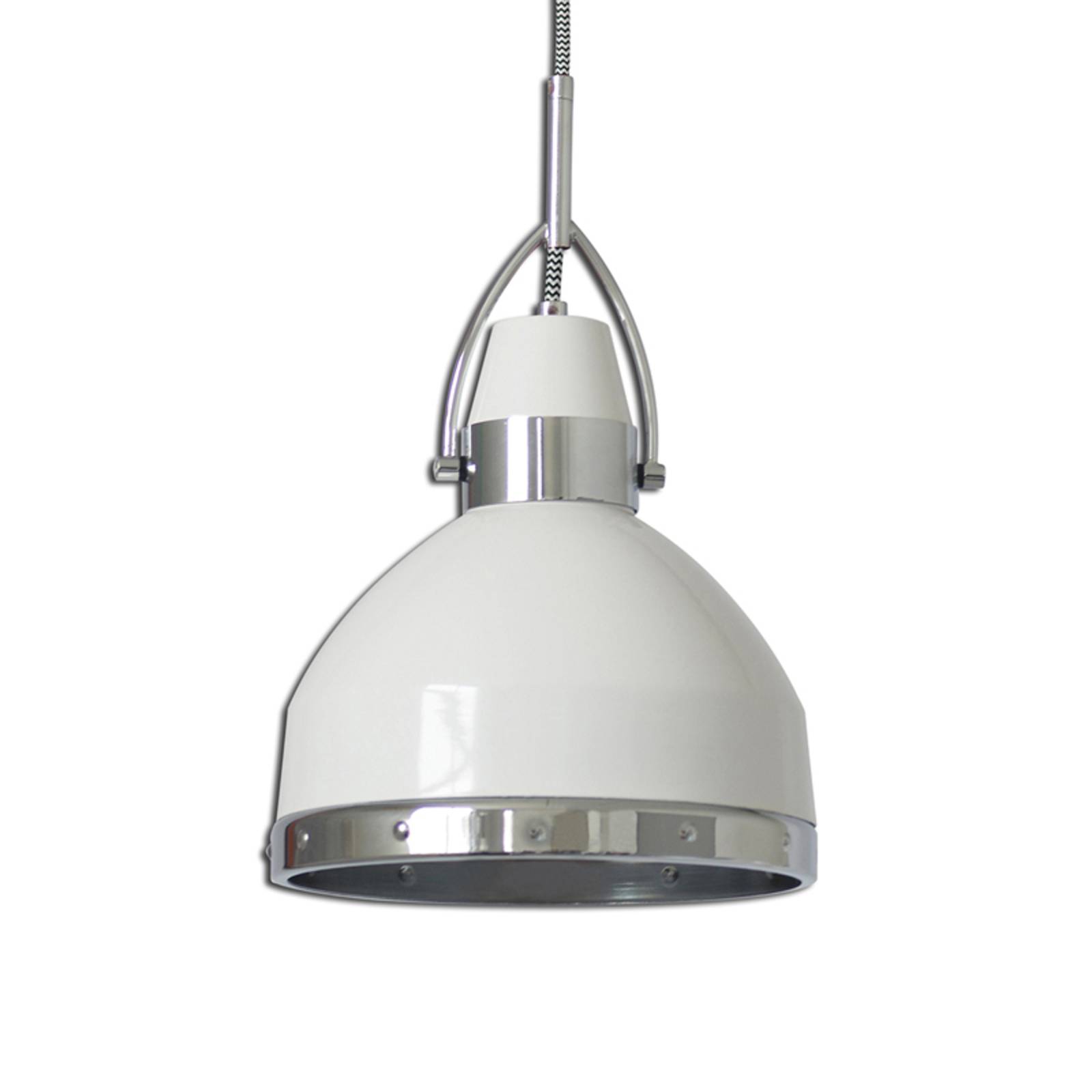 Witte hanglamp Britta in industrial design