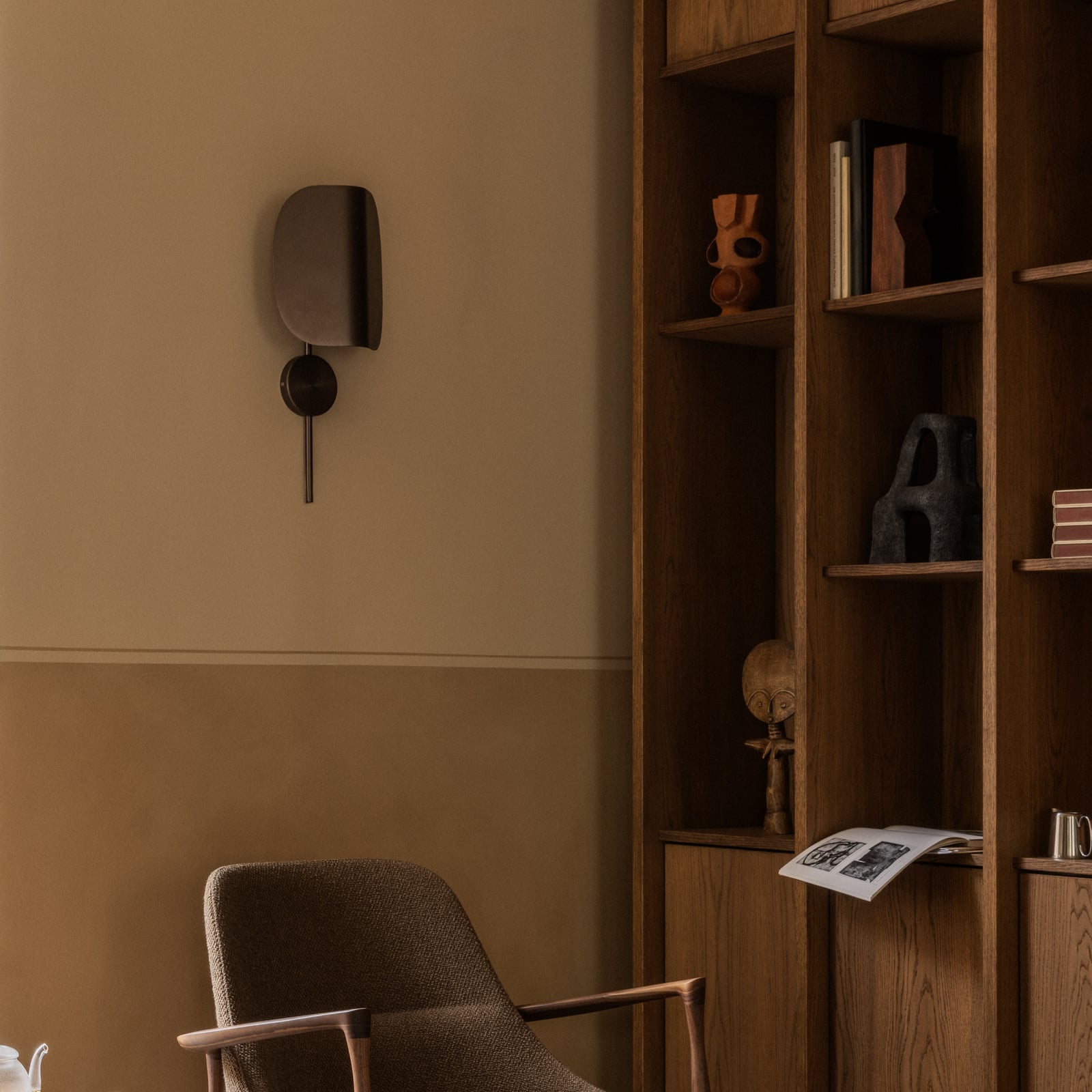 Wing wandlamp, brons, 47 cm, stekker, verstelbaar - Audo
